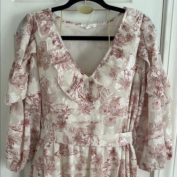 Blu Pepper Long Sleeve Floral Dress in Pink and Cream - Picture 2 of 11